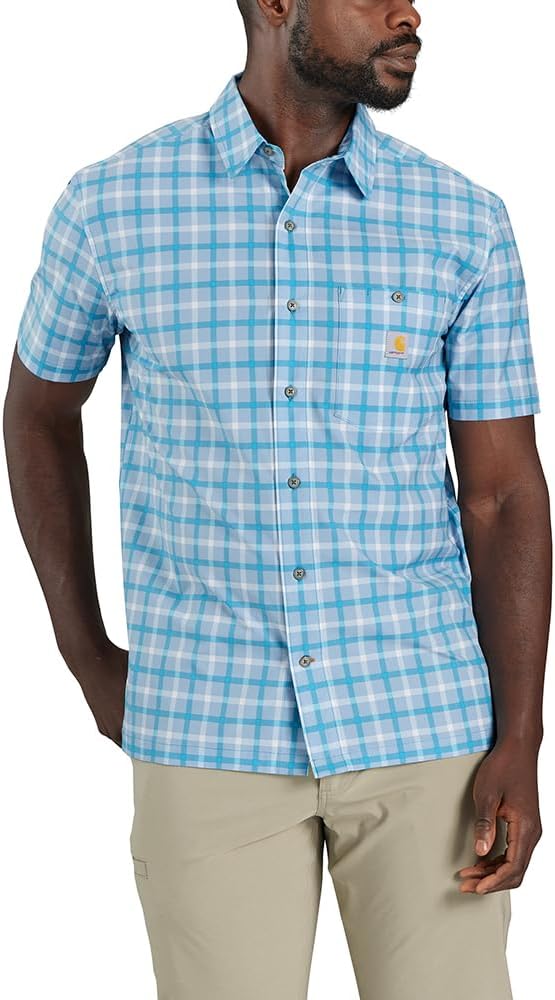 

Рубашка Carhartt Men's 106167 Force Sun Defender Relaxed Fit Lightweight Sho, Gulf Blue