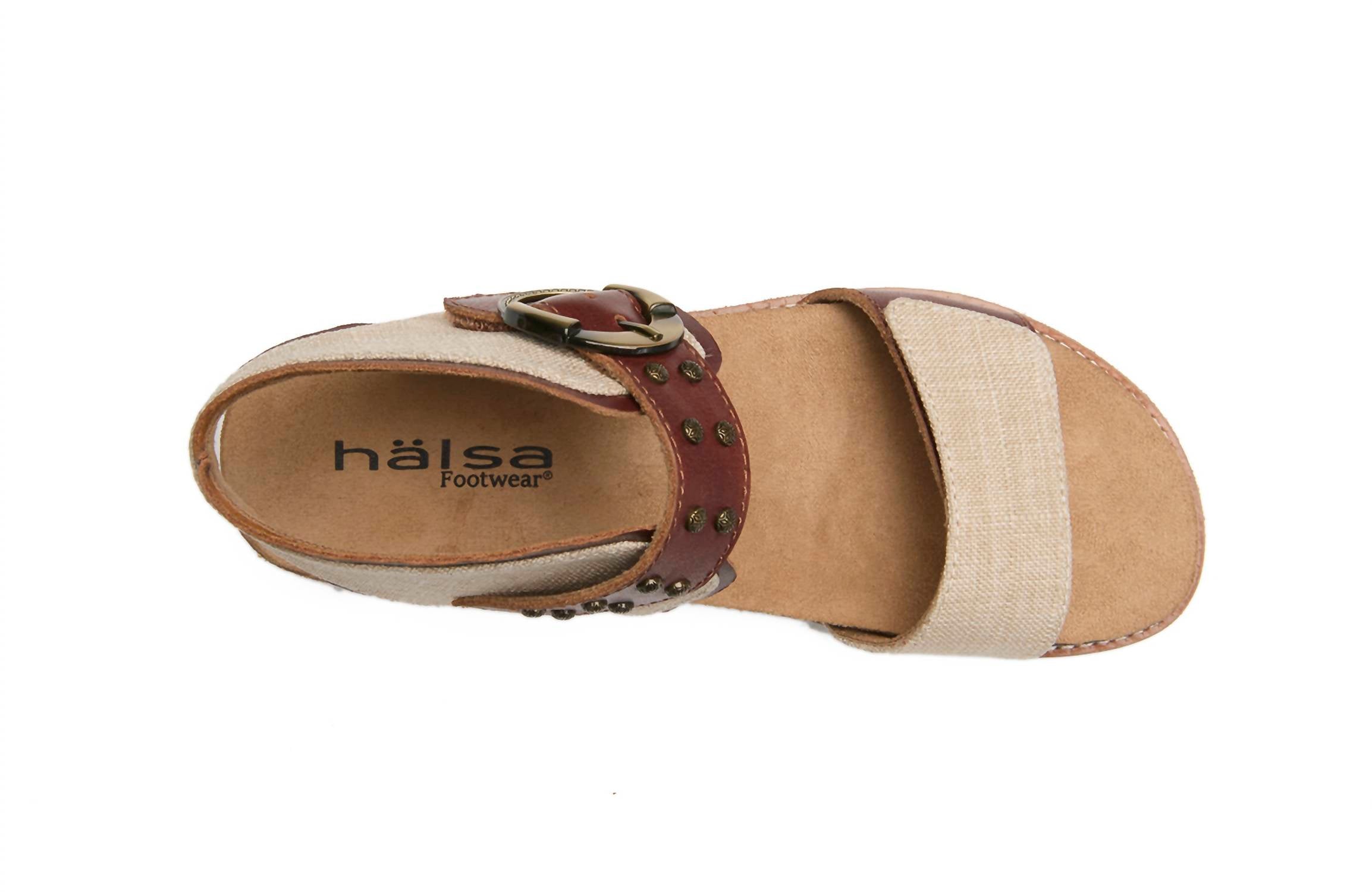Женские сандалии Bari в цвете коньяк/натуральный Halsa Footwear — фото 4