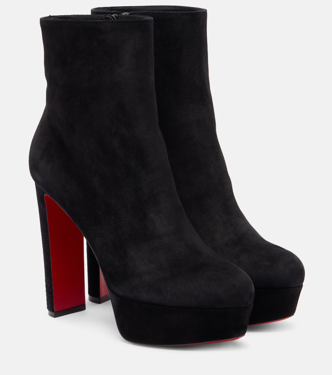 Ботинки Loo Booty 130 до щиколотки из замши Christian Louboutin, черный