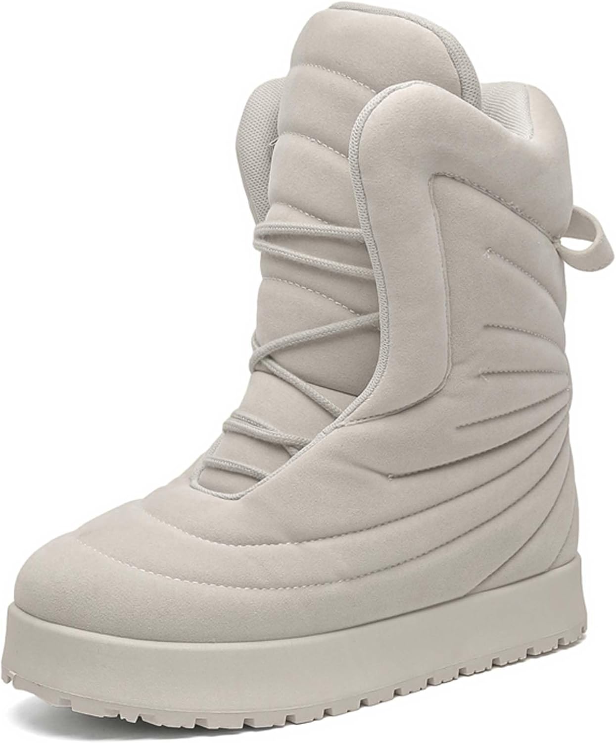 

Мужские большие желтые ботинки - повседневные зимние ботинки для снега - черные кожаные ботинки на шнуровке с платформой и закругленным носком - зима Generic