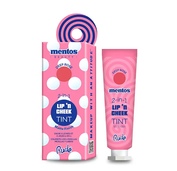 

Румяна и помада Mentos Lip 'N Cheek Tint Rude, цвет deep rose