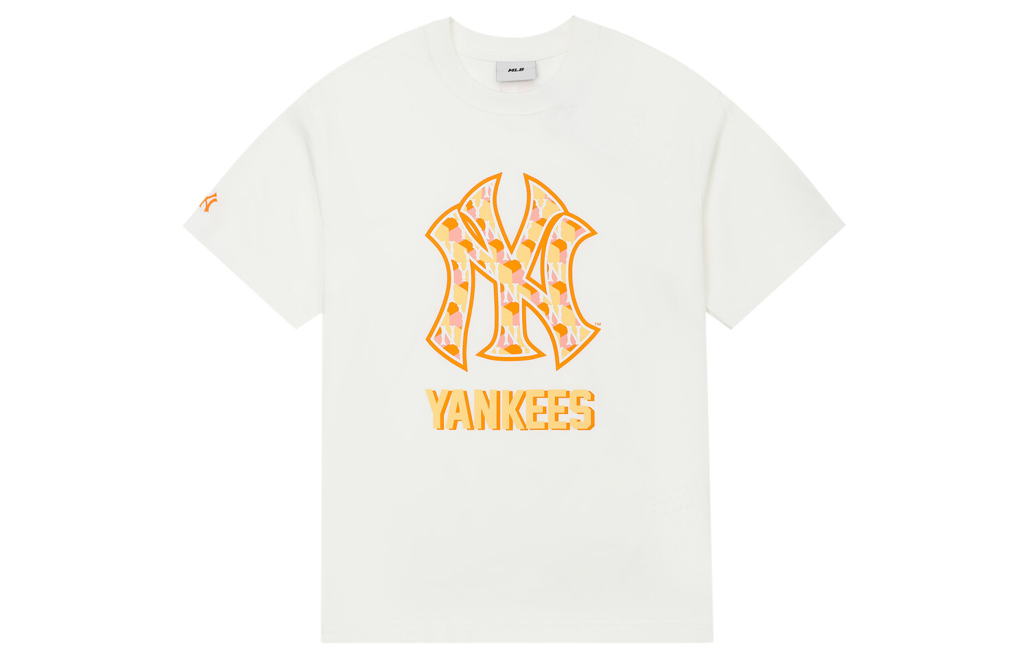 

Футболка унисекс молочно-белая Mlb, слоновая кость