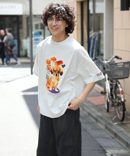 

Футболка с коротким рукавом, анималистический принт "HOOK BAKERY", серая