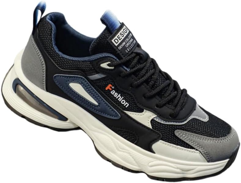 

Мужские спортивные кроссовки с толстой подошвой и дышащей сеткой - легкие, противоскользящие, прочные, для любых случаев Clolinde, черный