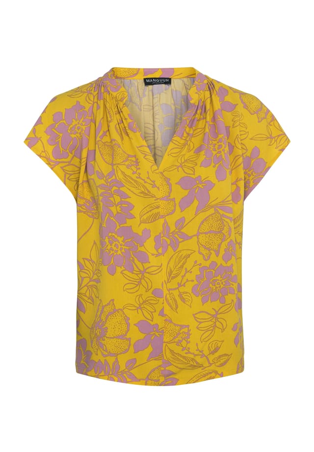 

Рубашка с короткими рукавами блузка Manguun Collection, цвет 2 flower aop bambo