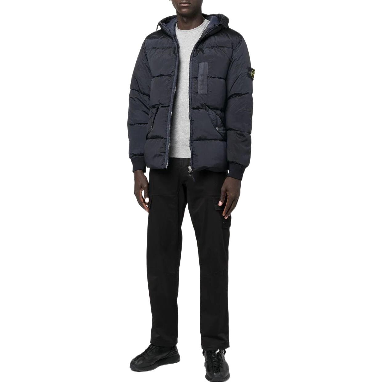 Пуховик мужской темно-синий Stone Island, темно-синий — фото 2