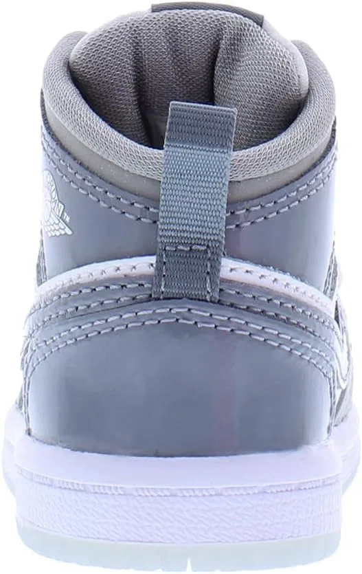 Детские кроссовки Nike Air Jordan 1 Mid, White/Cool Grey/Medium Grey — фото 4