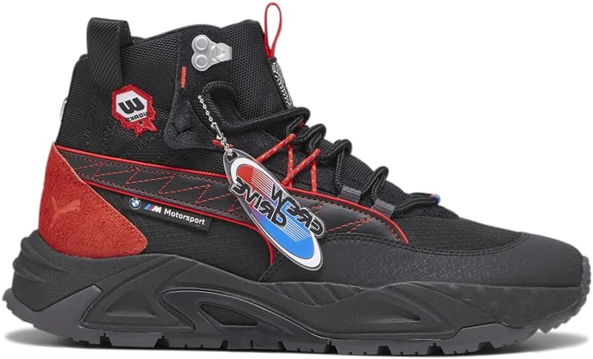 

Кроссовки PUMA мужские BMW M Motorsport Rs-Trck Mid Gc на шнуровке, повседневные - черные