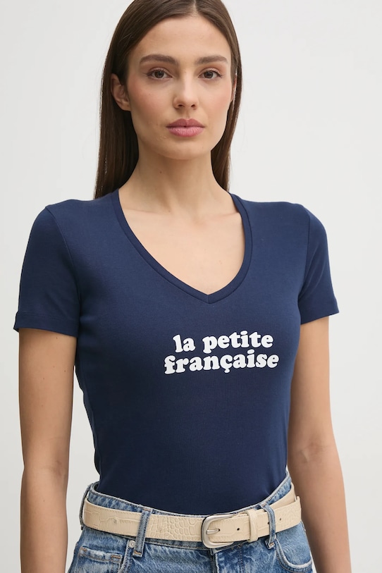 

Хлопковая футболка Thibault La Petite Française, темно-синий