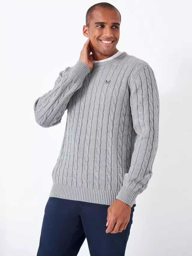 

Джемпер Crew Clothing Organic Cotton Cable Knit, цвет light/grey