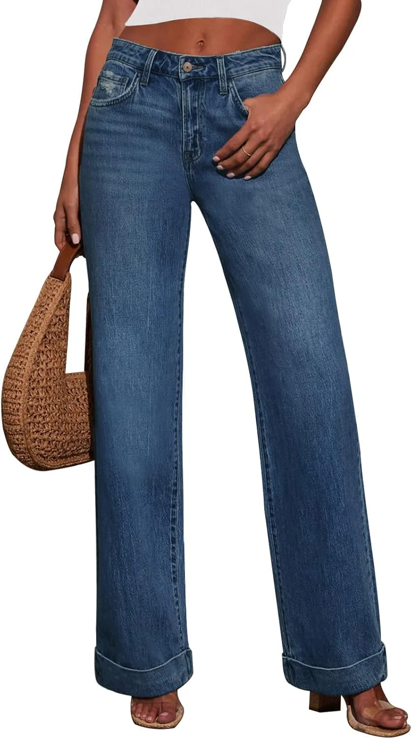 

KUNMI джинсы для женщин широкие брюки-бойфренды