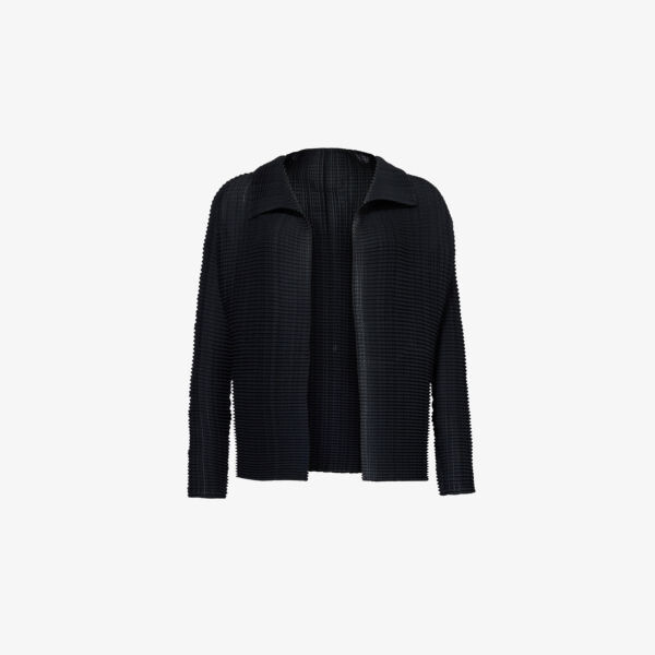 

Шерстяной плиссированный кардиган с открытым передом Issey Miyake, черный