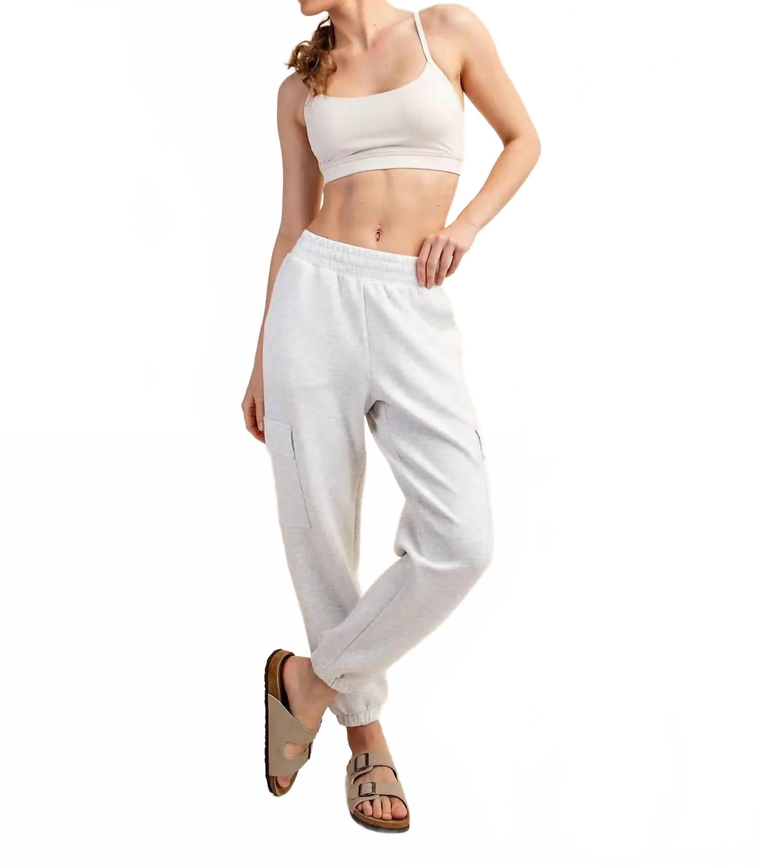 

Повседневные эссеншиал карго джоггеры в цвете хизер гре RAE MODE, серый