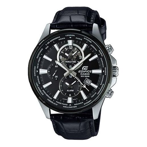 

Часы CASIO Quartz Waterproof EDIFICE Sapphire Crystal Solar Powered Mens Black Analog, черный