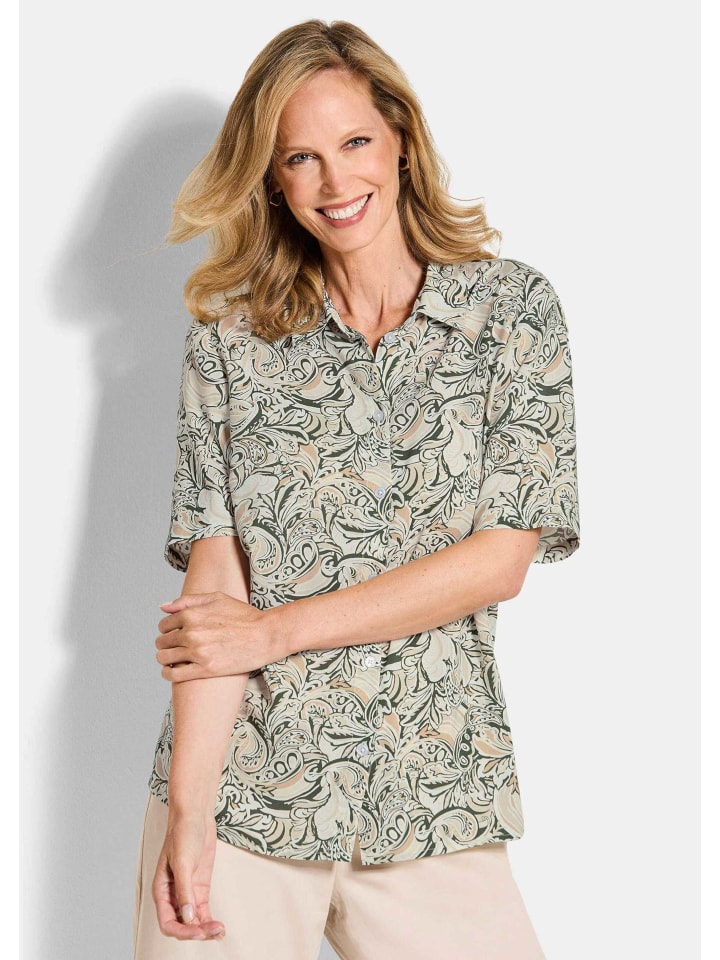 

GOLDNER Рубашка-блузка из вискозы с узором пейсли, цвет «камень» / узорчатый