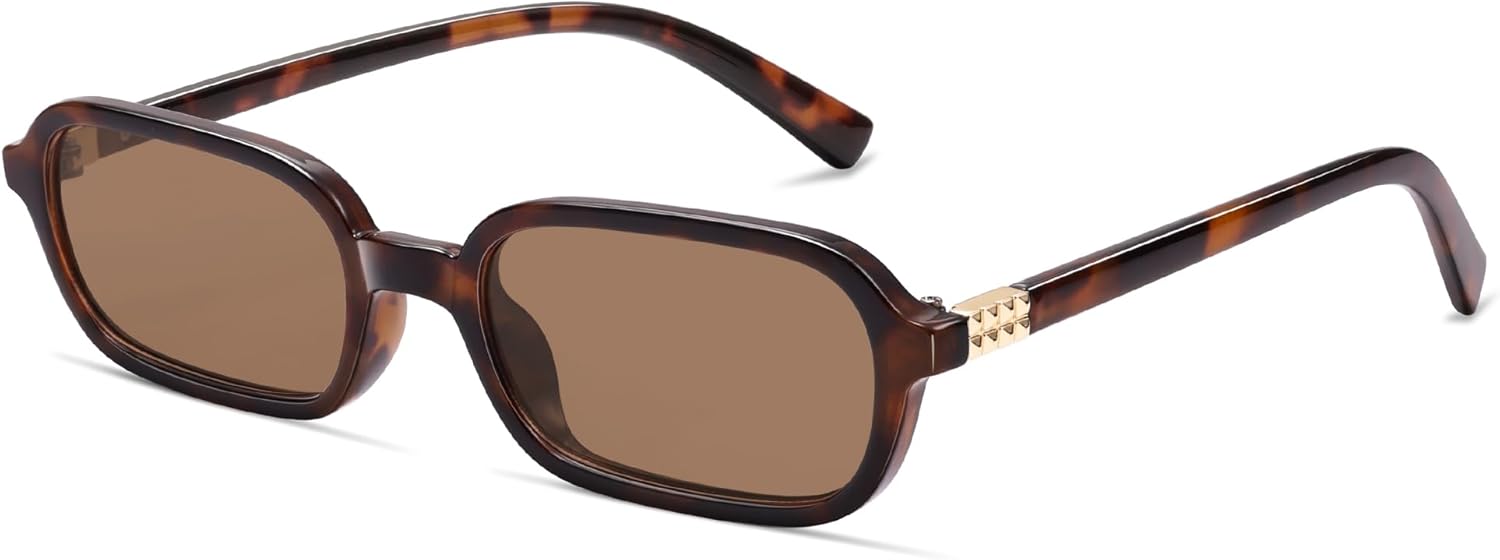 

Винтажные прямоугольные солнцезащитные очки для женщин в стиле ретро 2026 года, модные, забавные, маленькие, в стиле 90-х, квадратные солнцезащитные очки AP3698 Appassal, C14 Dark Tortoise/Light Brown