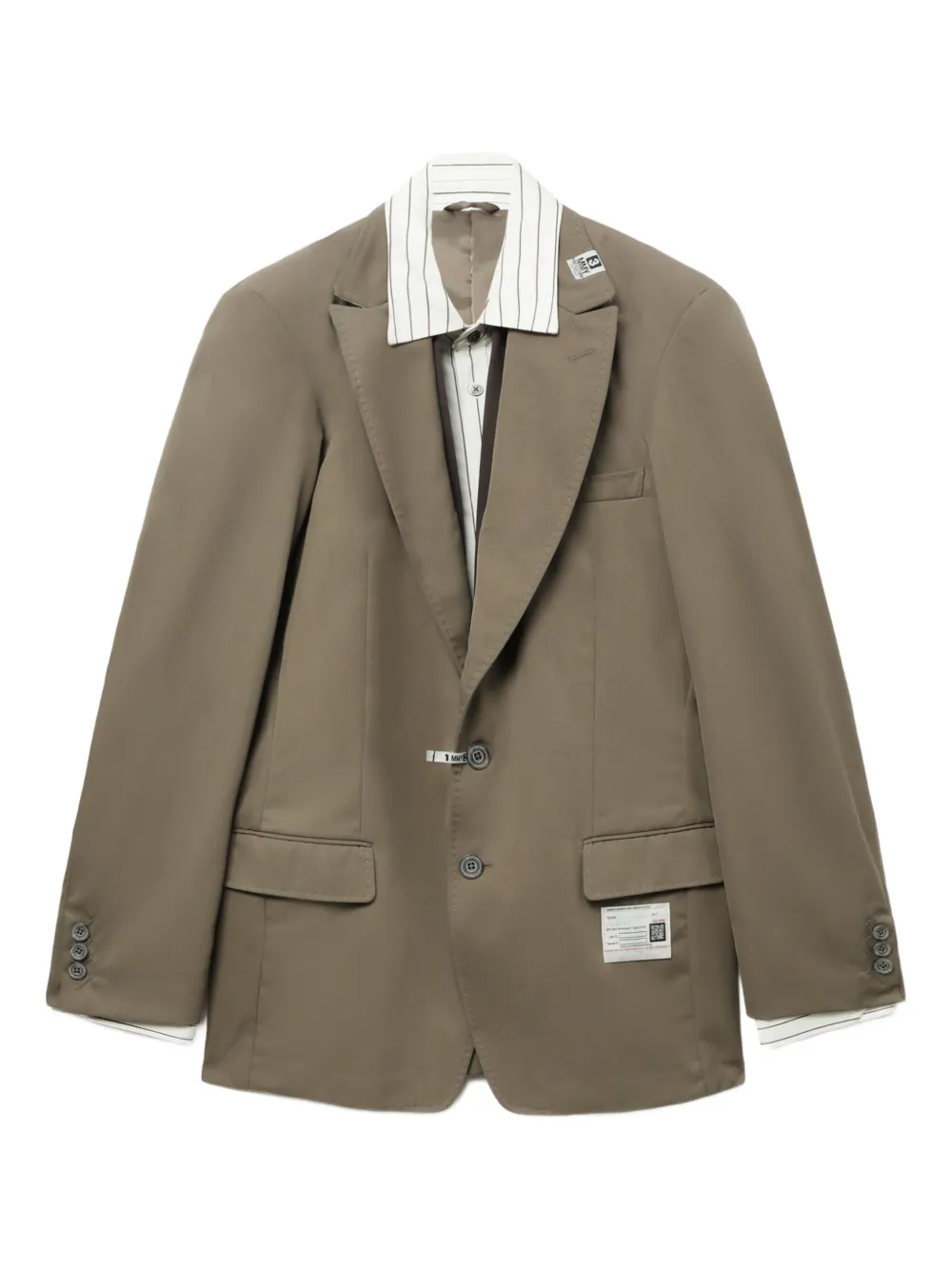 

Однобортный пиджак Maison Mihara Yasuhiro, зеленый