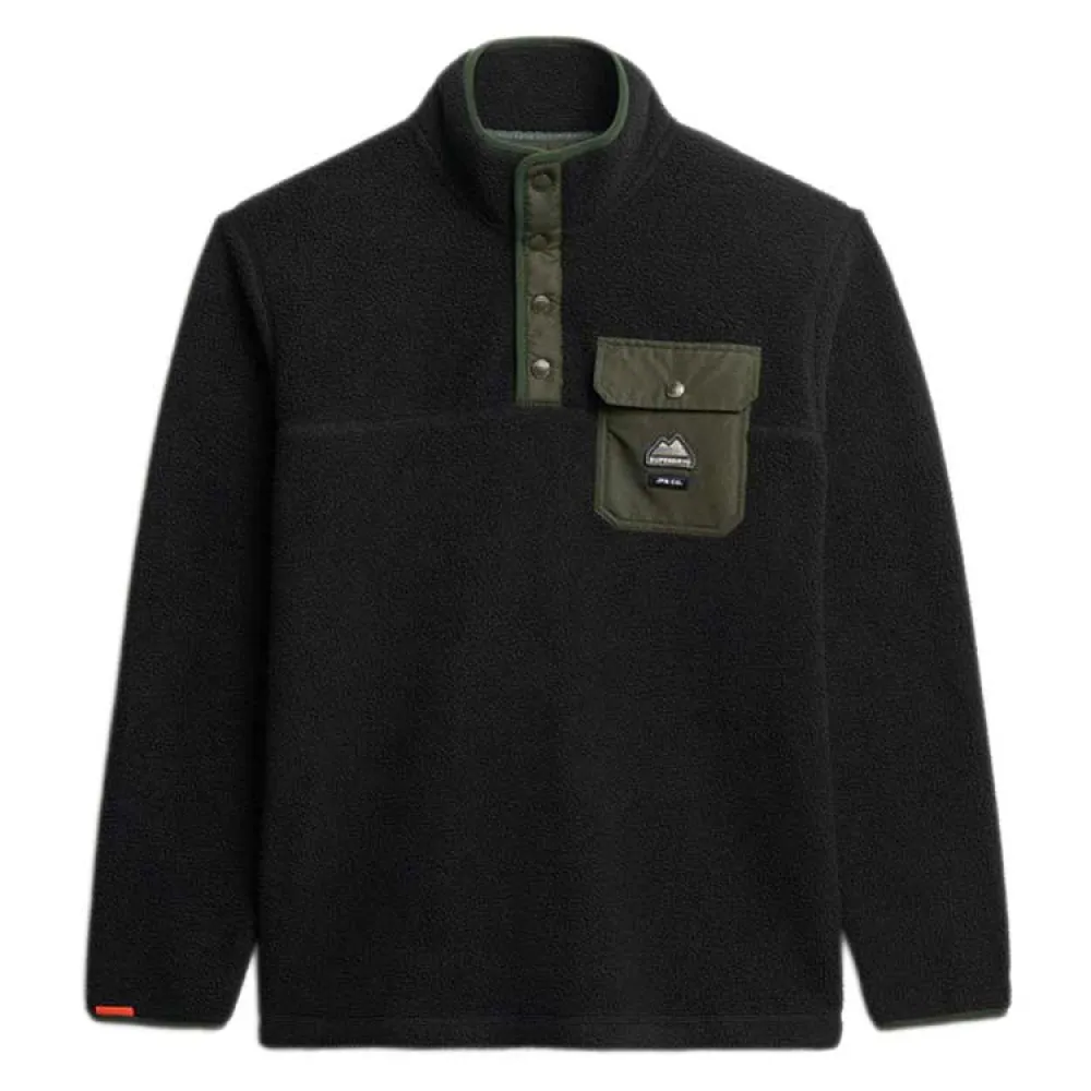 

Толстовка Superdry Fuji half zip, черный
