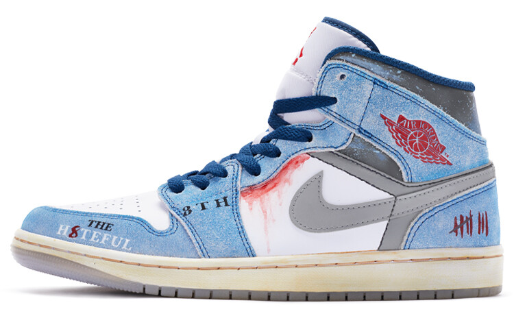 

Кроссовки Air JORDAN 1 Vintage Basketball Shoes Men Mid-Top White Blue, Белый, Кроссовки Air JORDAN 1 Vintage Basketball Shoes Men Mid-Top White Blue