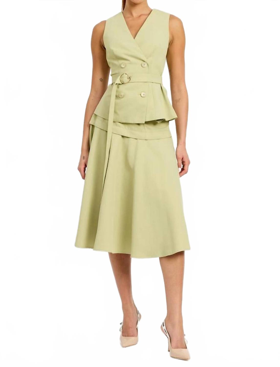 

Райли жилет с поясом в лаврово-зеленом En Saison