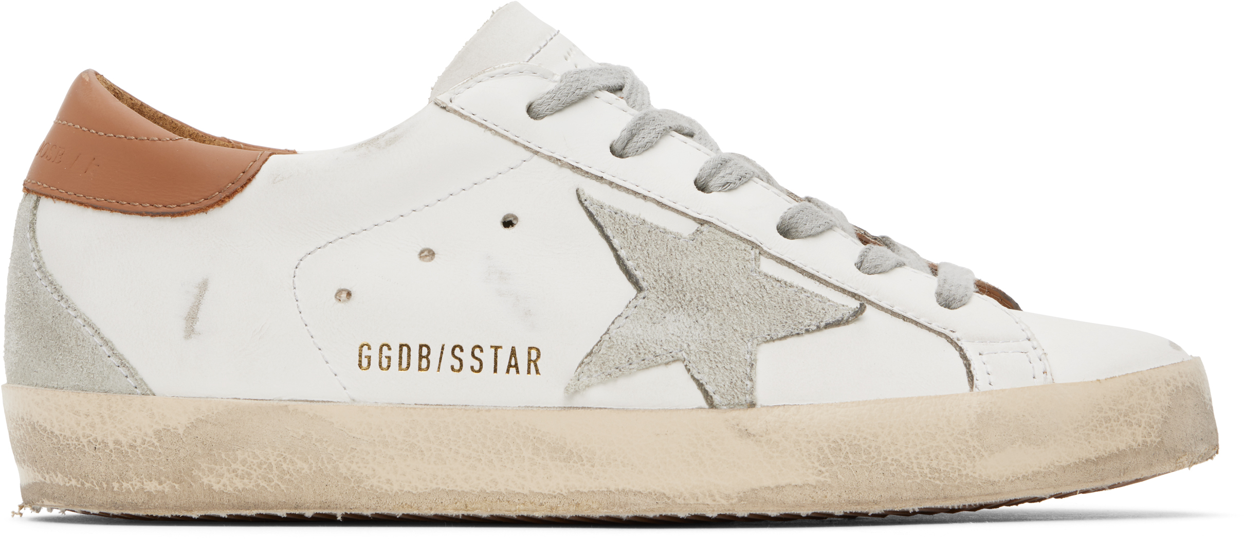 Белые кроссовки Super-Star Golden Goose, белый/коричневый