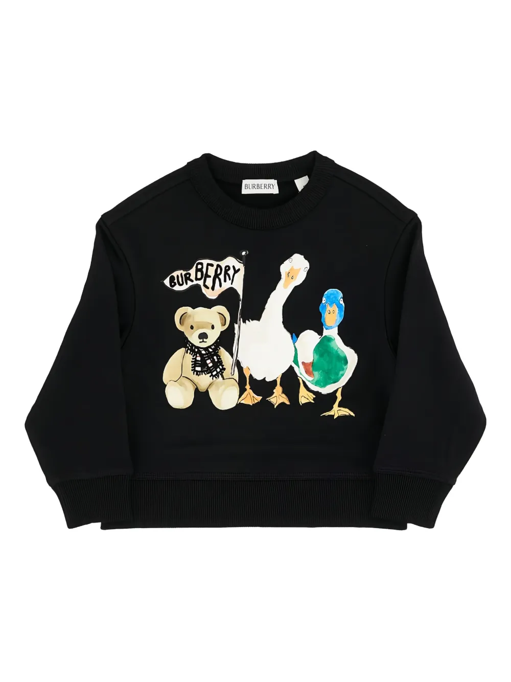 

Толстовка с анималистичным принтом BURBERRY KIDS, черный