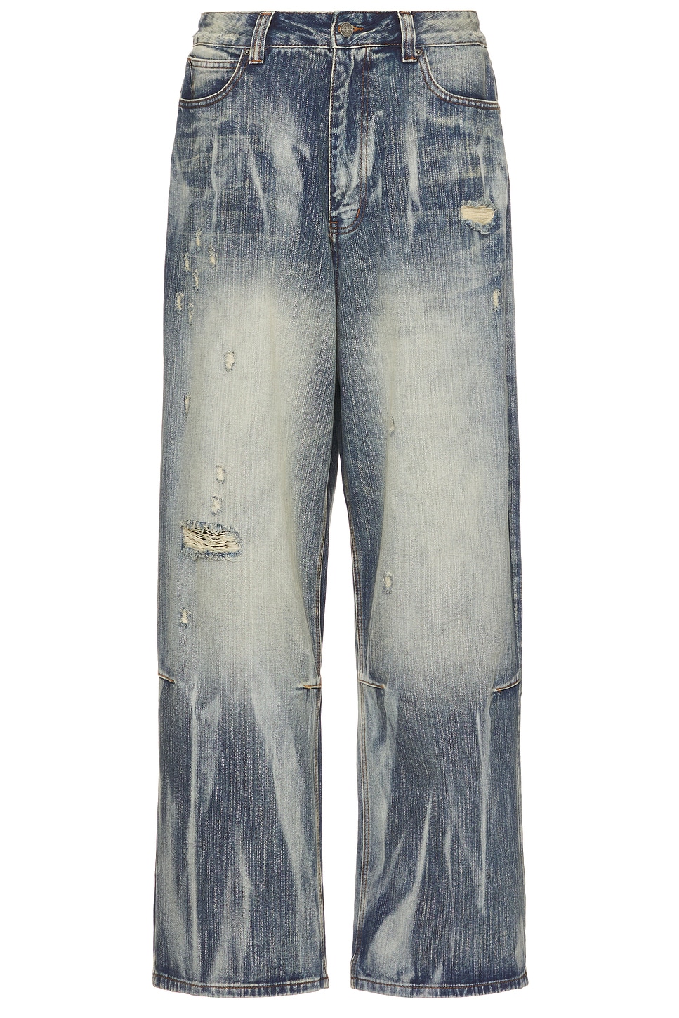 

Джинсы с сильным обесцвечиванием и потертостями xl colossus Jaded London, blue