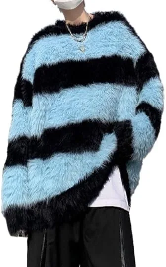 

Мужской пуловер Y2k в полоску, оверсайз Uohuangjia