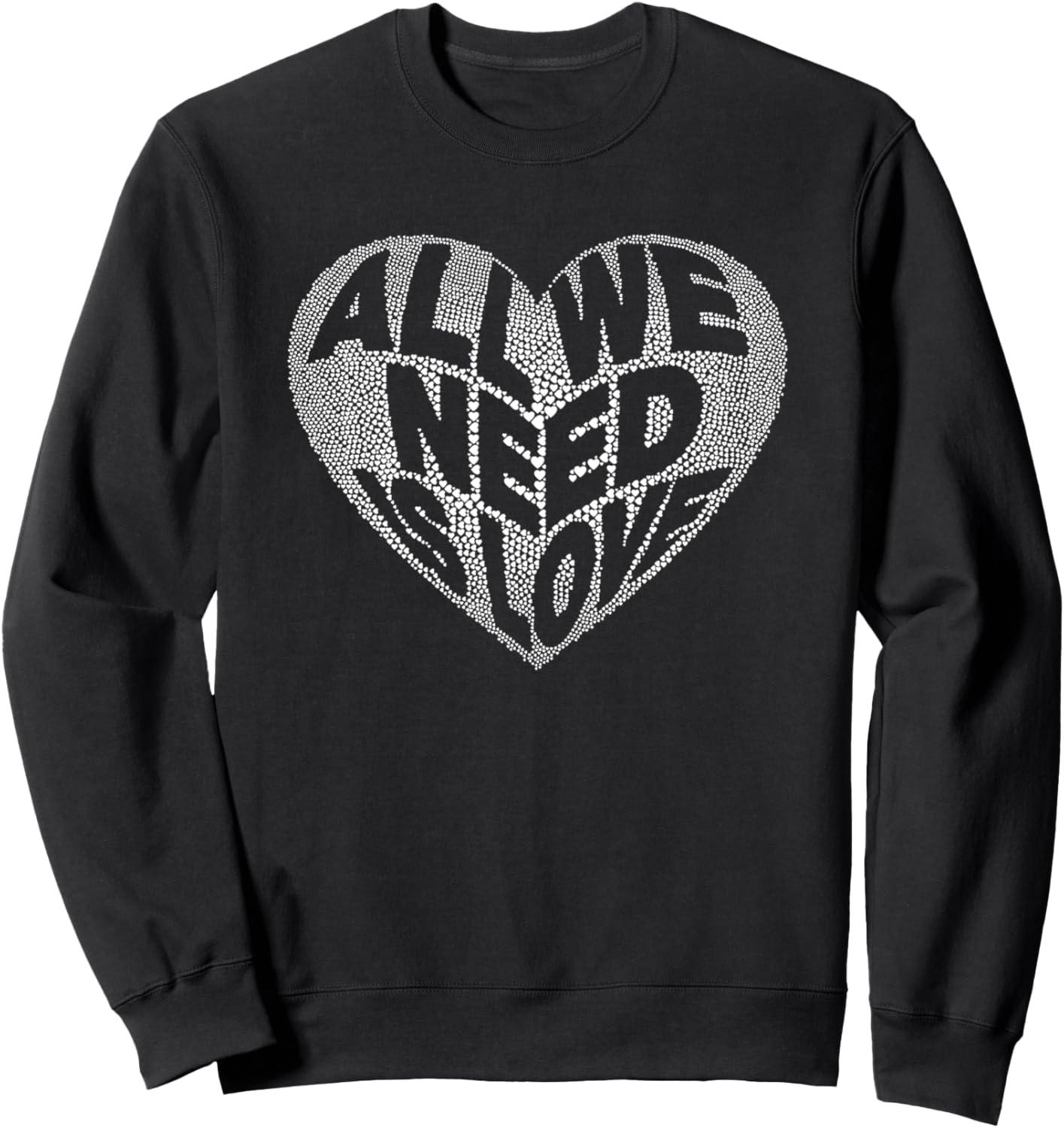 

Все, что нам нужно, - это любовь, Толстовка с принтом в форме сердца All We Need Is Love Apparel Co., черный