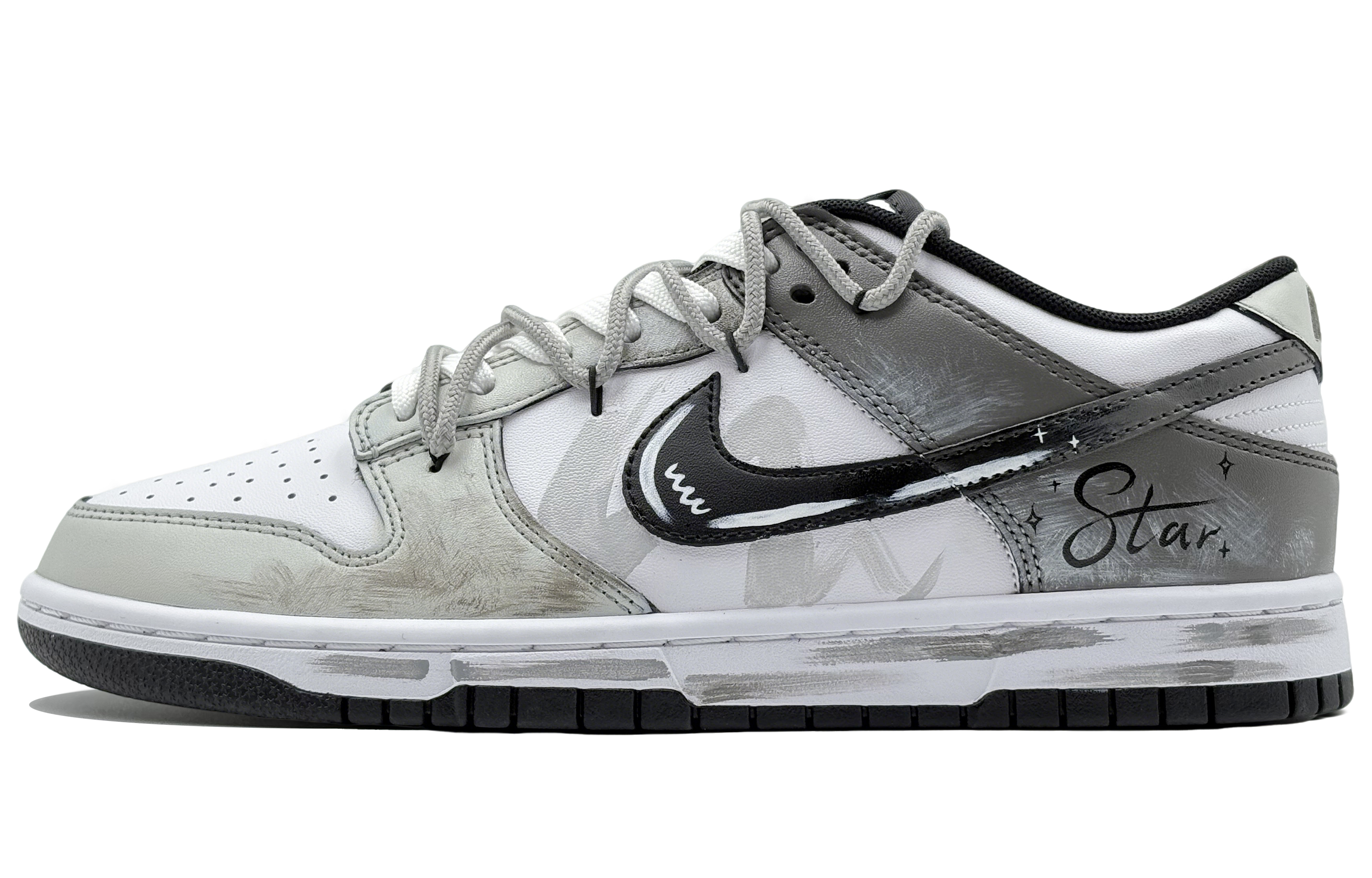 

Nike Кроссовки для скейтбординга Dunk He Su Space, Old Ink Wanderer, износостойкие, низкие, мужские, серо-белые
