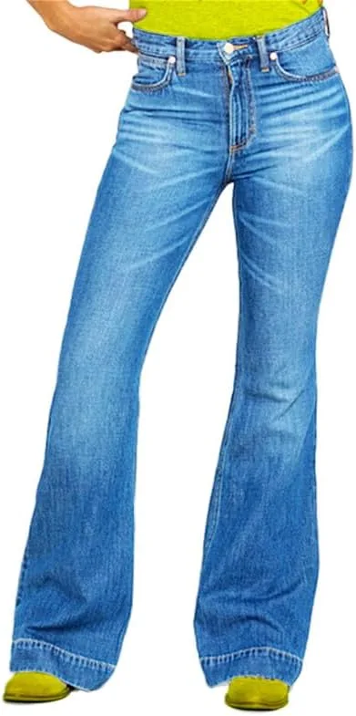 

Andongnywell женские джинсы с высокой посадкой и расклешенным силуэтом