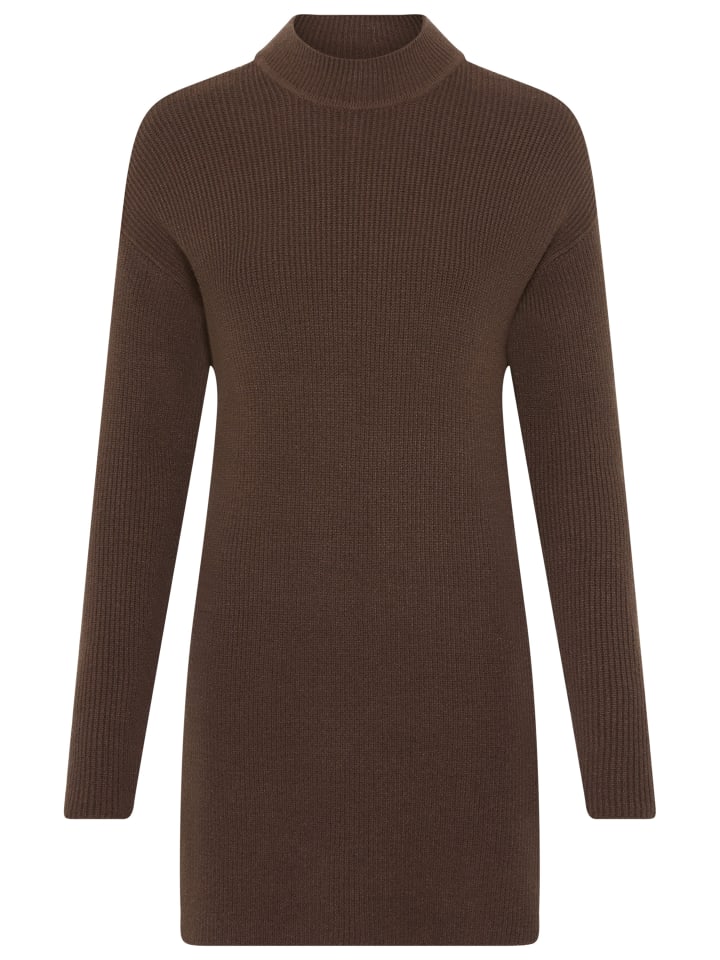 

Свитер с воротником-стойкой в коричневом меланжевом цвете Laura Scott