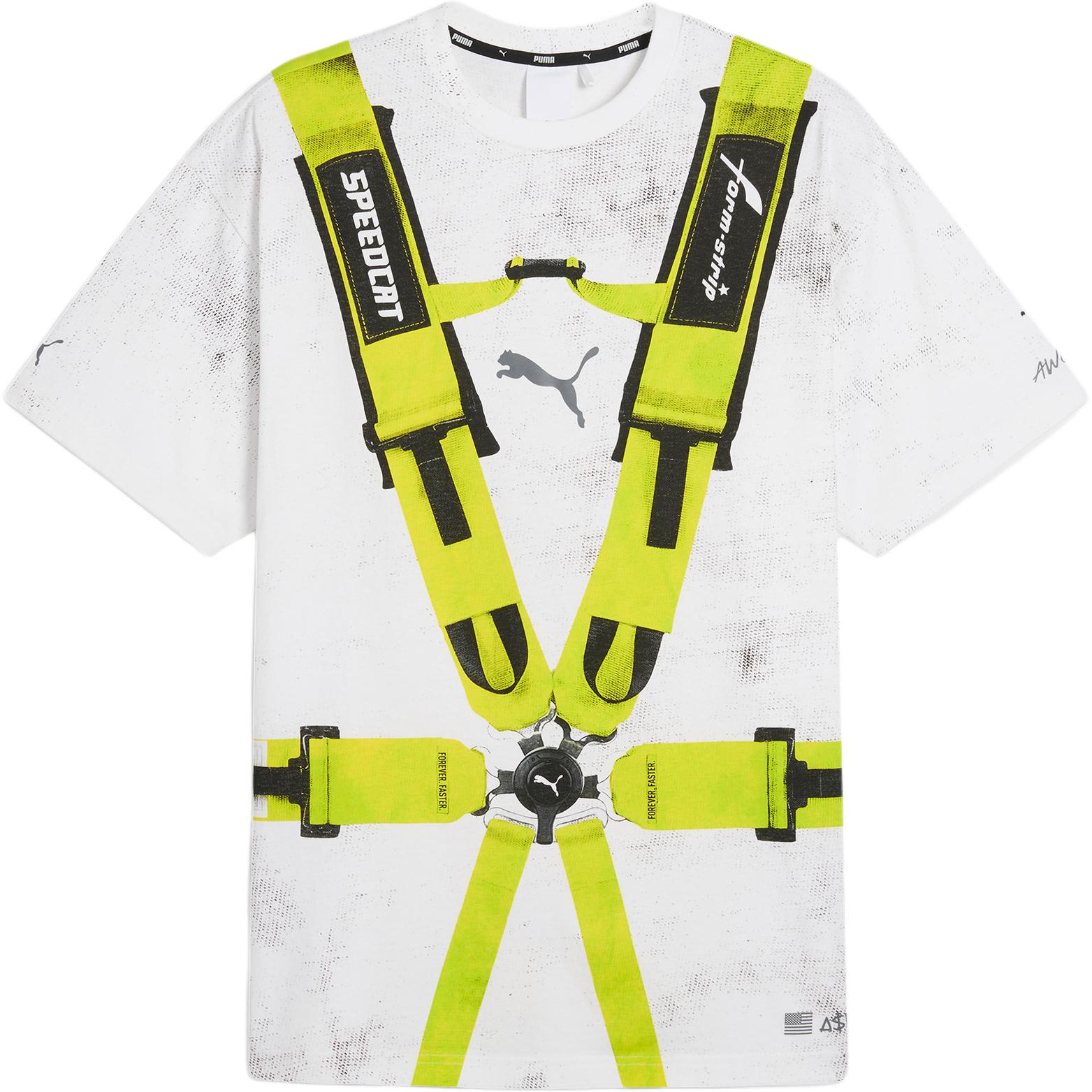 

Футболка X A$AP Rocky Seatbelt PUMA, бело-голубая