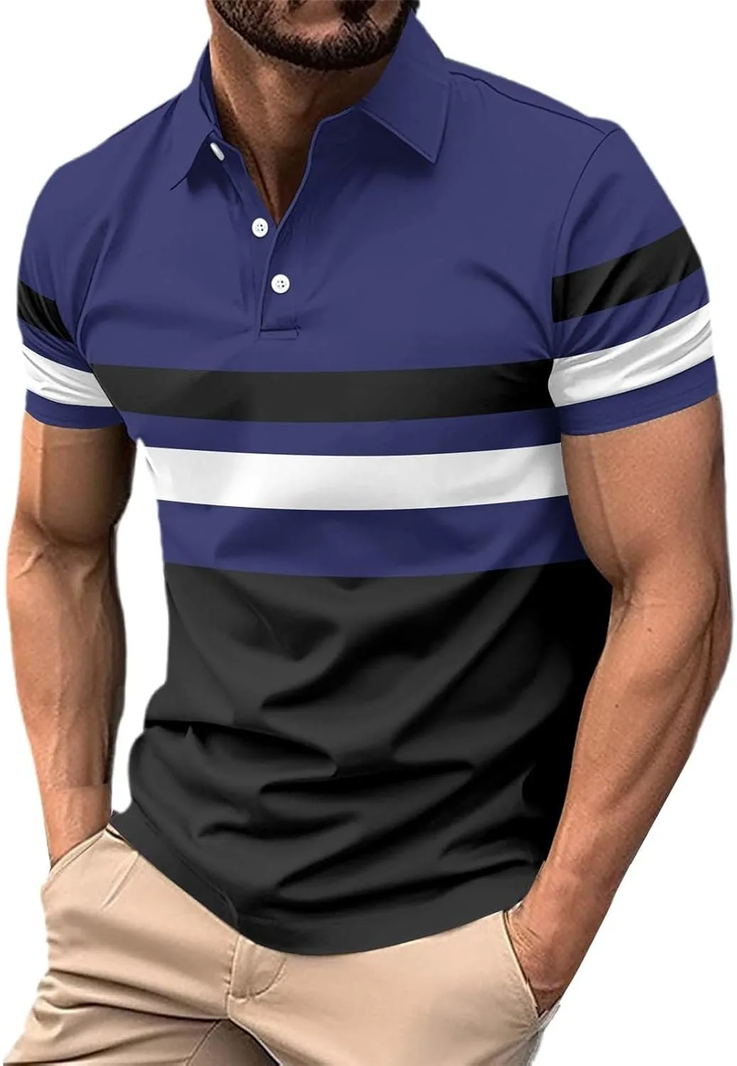 

Мужская поло для гольфа с коротким рукавом и лацканом xoxingysm