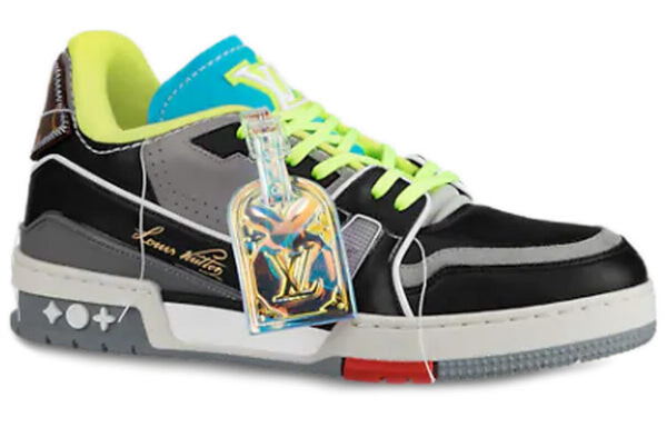 Кроссовки lv trainer low-top sports shoes blue/black Louis Vuitton, синий — фото 2