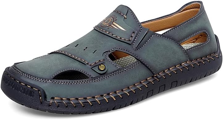 

Мужские кожаные сандалии Asifn Легкие Комфортные Обувь-рыбак Летние Для улицы и пляжа Для походов и повседневного спорта, зеленый