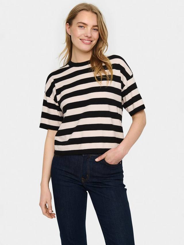 

Футболка в клетку в полоску fikam Saint Tropez, цвет Black/Cream