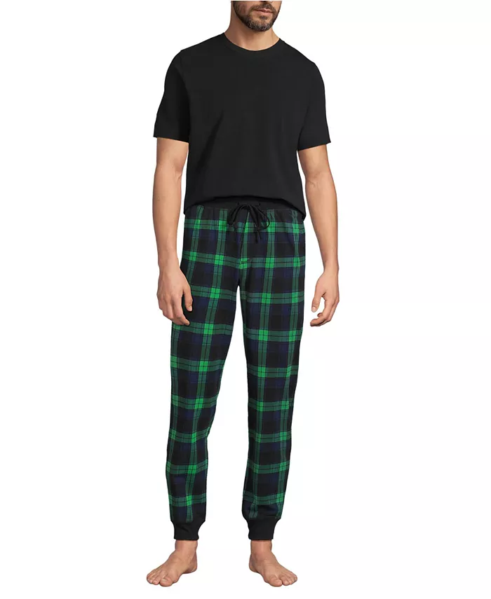 

Мужской трикотажный комплект пижамы для сна Lands' End, зеленый