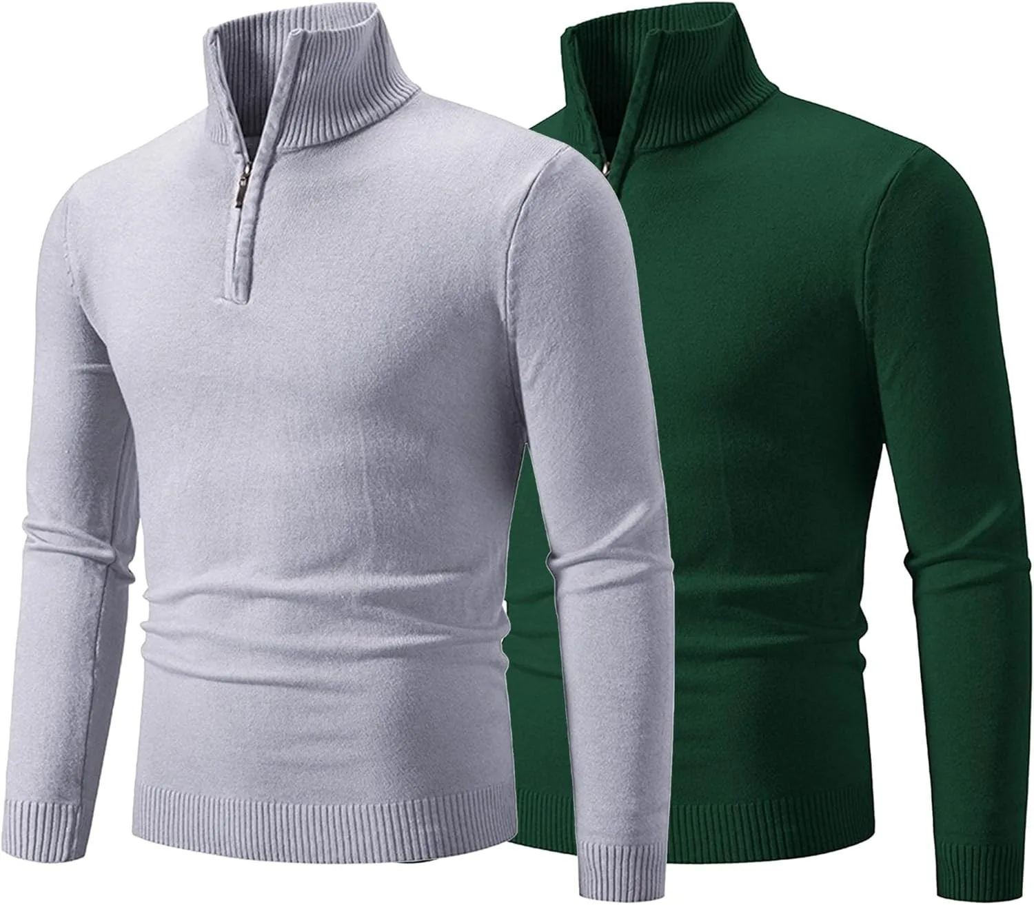 

Мужской свитер Maiyifu-GJ Slim Fit с воротником стойкой и молнией на четверть