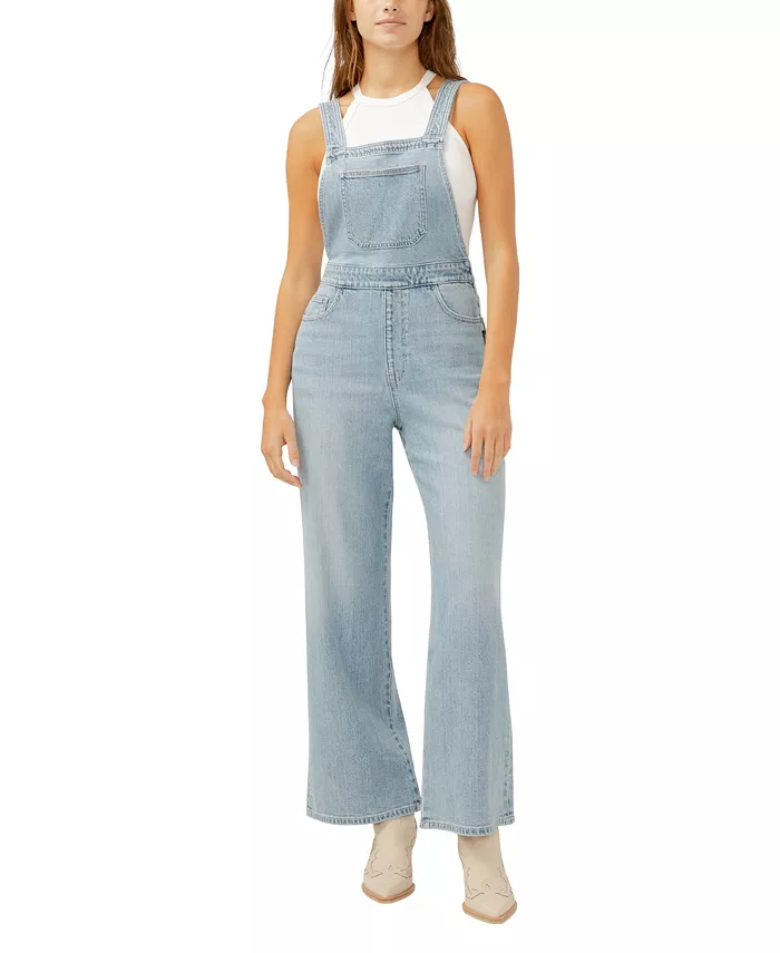 

Женские джинсы-комбинезон с широкими штанинами Silver Jeans Co., синий