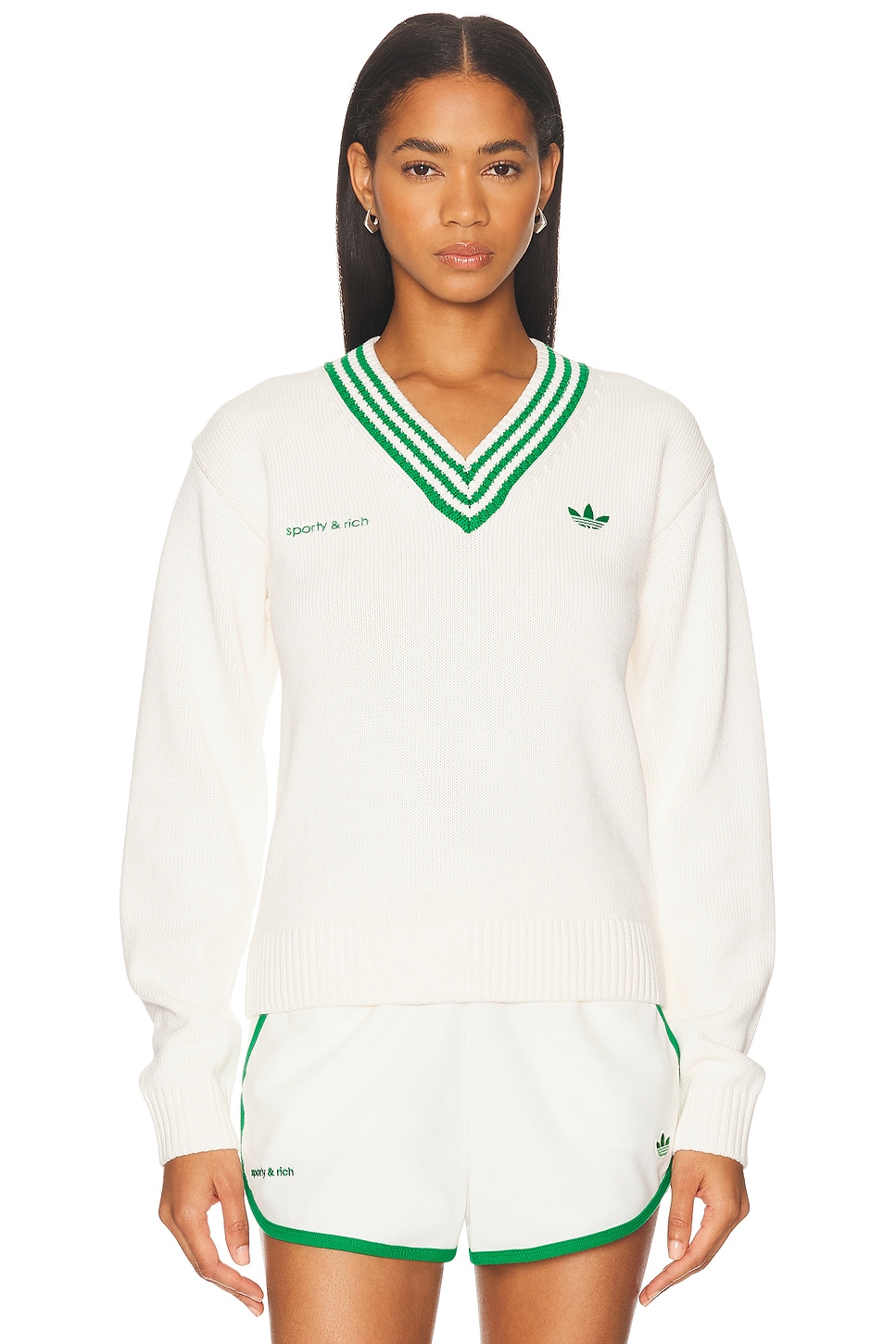 

Свитер X Sporty & Rich Adidas Originals, Off White & Green