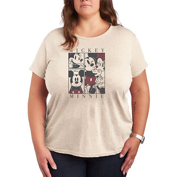 

Футболка с принтом в сетку Микки и Минни Маус Plus size Disney, Beige