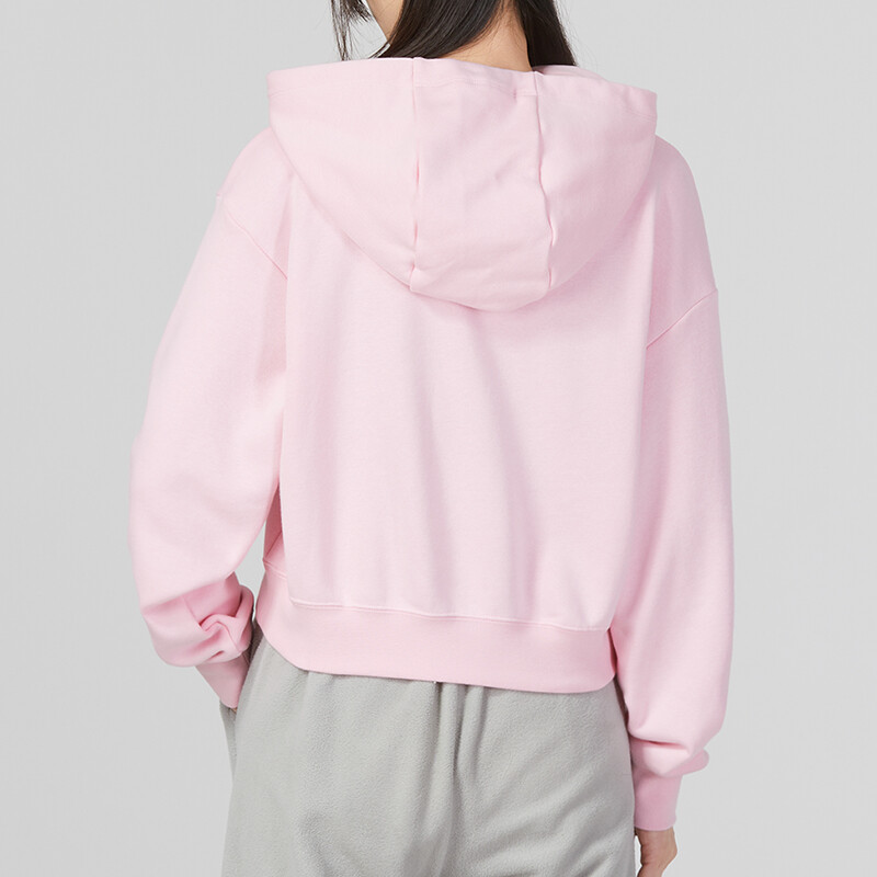 Женская флисовая толстовка с капюшоном Sportswear Club с рисунком, свободного покроя, розового цвета Nike — фото 4