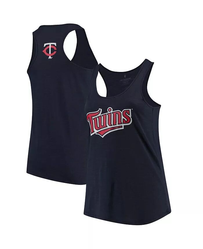 

Женская майка-борцовка Navy Minnesota Twins Plus Size Swing for the Fences Soft As A Grape
