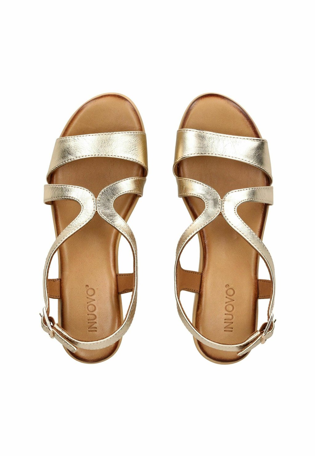 Босоножки на танкетке High heeled sandals Inuovo, золотой — фото 3