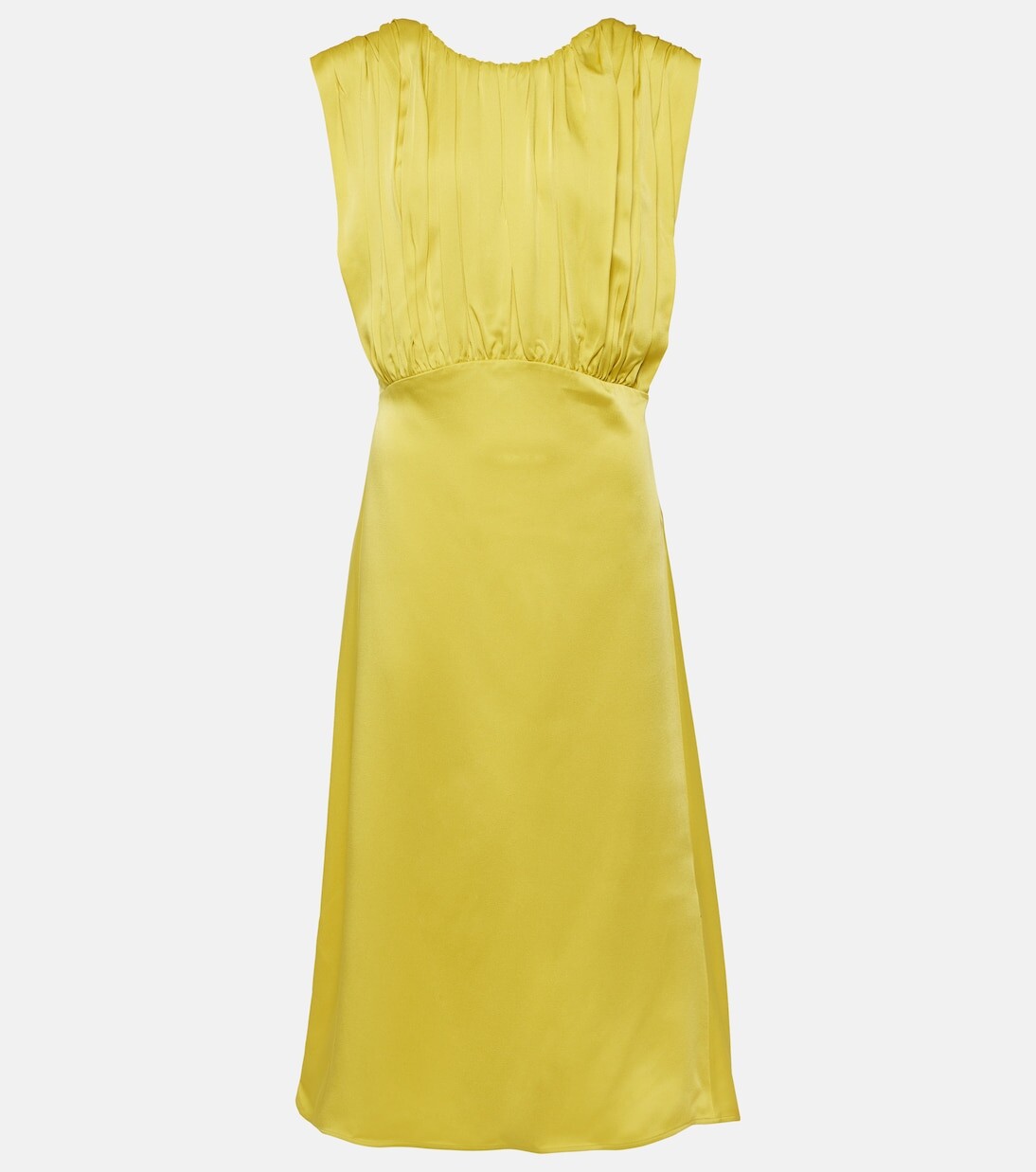 

Платье миди со сборками Jil Sander, зеленый