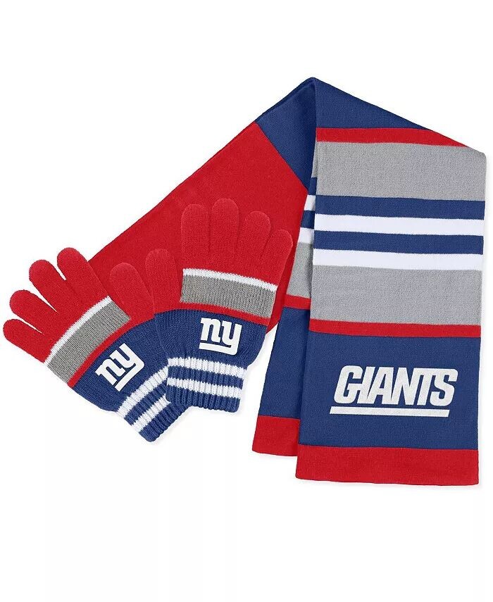 

Женский комплект из перчаток и шарфа в полоску New York Giants Wear By Erin Andrews, красный