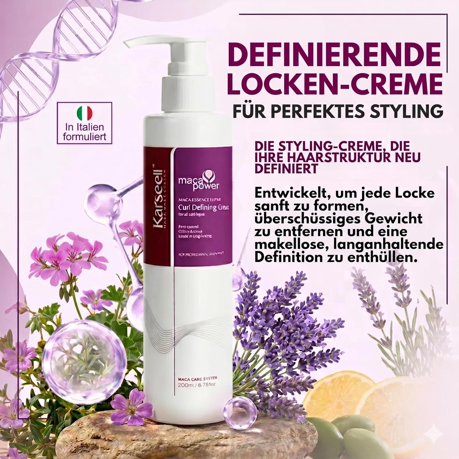 Набор для укладки кудрявых волос Karseell MACA CARE SYSTEM: крем 200 мл + сыворотка с аргановым маслом 50 мл Karseell Maca Care System — фото 2