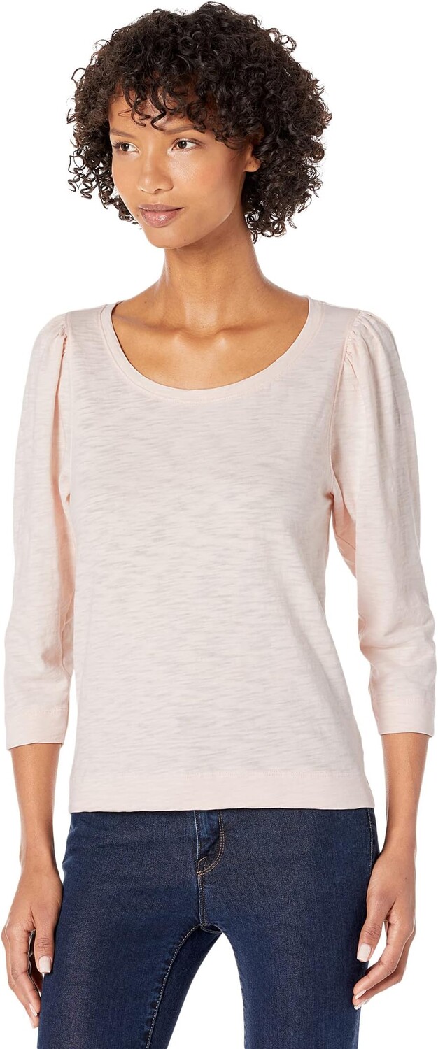 

Футболка Lilla P 3/4 Sleeve Ballet Neck Tee in Loose Knit Slub, цвет Peony