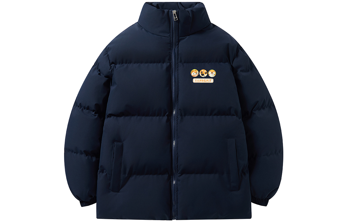 

Пуховая куртка унисекс, с воротником-стойкой, средней жесткости, другие Sandknit, темно-синий